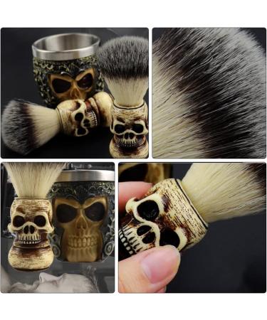 ABOOFAN Skull Beard Brush - Handmade Shaving Brush for Men | Unique Skull Design & Shell Foam | Perfect for Beards & Halloween Style - Buy Online on GoSupps.com
