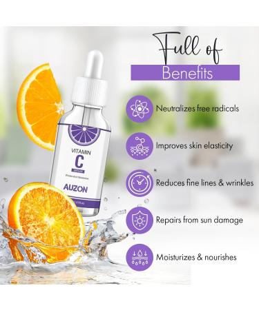 Vitamin C Face Serum | Anti-Aging & Brightening with Hyaluronic Acid | Natural Cruelty-Free Formula for Blemishes & Dark Spots - Buy Online on GoSupps.com