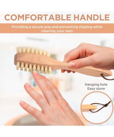 Takavu Nail Brush - Pure Boar Bristles Dual-Sided Natural Wood Handle for Manicure & Pedicure Care - Buy Online on GoSupps.com