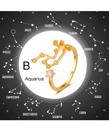 Subeline 12 Constellation Adjustable Ring - Horoscop Birthday Gift for Women & Teen Girls - One Size - Buy Online on GoSupps.com