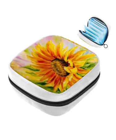 GIAPB Sanitary Napkin Storage Bag Period Bag Tampon Bag Makeup Bag Pad Pouch Abstract Sunflower Flower Color254