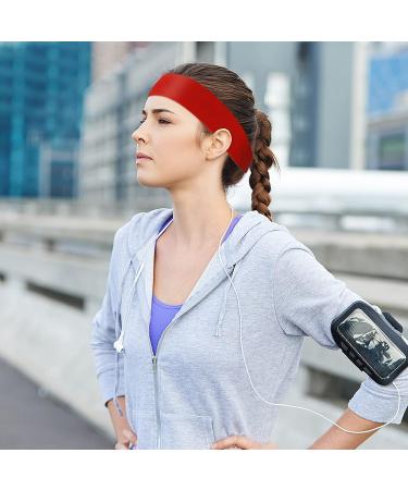 Wide Headbands 6Pcs Set for Women and Men - Stretchy Elastic Hair Bands for Gym, Yoga, Running - Soft Sweat Absorbing Headbands - Buy Online on GoSupps.com