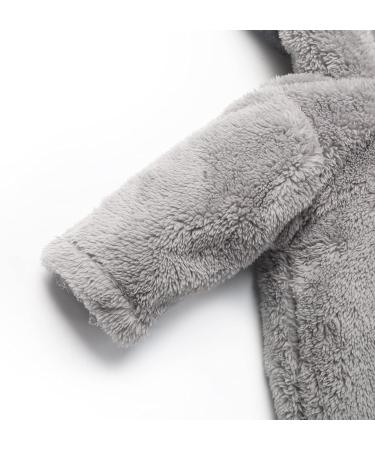 Haokaini Newborn Bear Warmer Snowsuit | Cotton Fleece Hooded Romper for Baby Girls Boys 6-9 Months - Grey - Buy Online on GoSupps.com