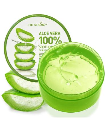 Aloe Vera Gel for Face Skin Hair & Sunburn Relief 100% Pure Aloe Gel for All Skin Types. Made in Korea. 300ml (10.1fl.oz)