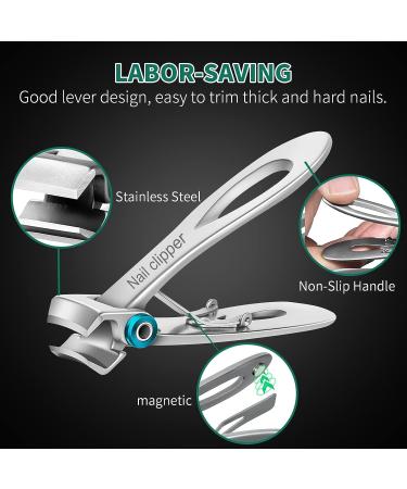 SZHLUX Ultra Wide Jaw Toenail Clippers for Thick Nails - Silver Cutter for Ingrown Nails - Manicure Pedicure Tool for Men & Women - Buy Online on GoSupps.com