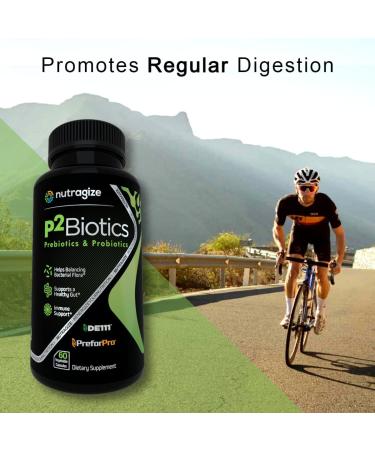 Nutragize P2Biotics Advanced Prebiotic and Probiotic Blend for Optimal Gut Health Supports Digestion Immunity and Overall Wellness - P2Biotics 60 Vegetable Capsules - Buy Online on GoSupps.com