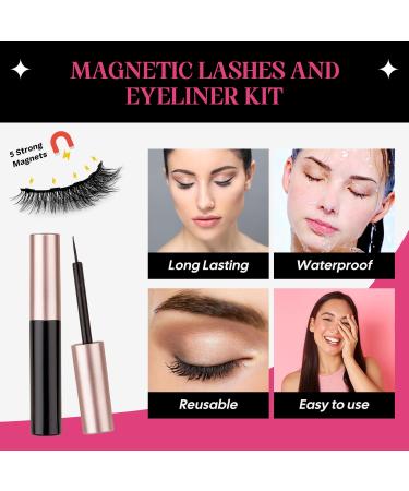 SHEKA Magnetic Cat Eye Eyelashes & Eyeliner No Glue Natural Look Reusable False Lashes (3 Pairs) Perfect for International Shipping - Buy Online on GoSupps.com