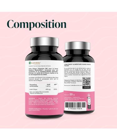 NOVOMA Folic Acid 400 g Vitamin B9 Quatrefolic Design & Early Pregnancy Food Supplement for Pregnant Women 3 Months Cure 90 Capsules Made in France - Buy Online on GoSupps.com