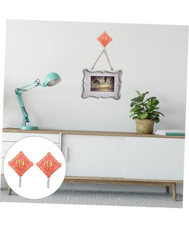 CHILDWEET Wall Hook 2pcs Hook up Towel Hooks Metal Clothes Hanger Metal Hanger Door Hooks Chinese Knot Chinese Style 8x6cm Assorted Color - Buy Online on GoSupps.com