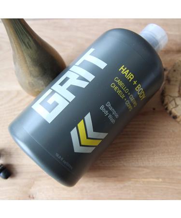 GREAT CLIPS GRIT Hair & Body 16.9oz | 3-in-1 Shampoo, Conditioner & Body Wash for Men | Hydrating Hair & Skin Cleanser - Buy Online on GoSupps.com
