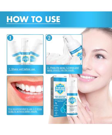 Herbal Brightening Oral Repair Foam Herbal Super Whitening Teeth Teeth Whitening Foam Mousse Jorondy Teeth Mouthwash Teeth Whitening Foam Teeth Whitening Mouthwash - Buy Online on GoSupps.com