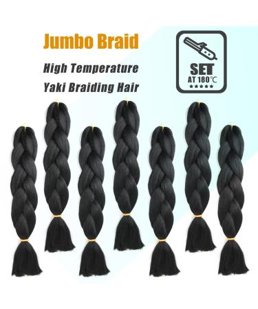 Cerisun 24 Kanekalon Jumbo Braid Hair Extensions - 3Pcs/Lot High Temp Synthetic Fiber for Box Braids in 1B (3Packs/Lot) - Buy Online on GoSupps.com