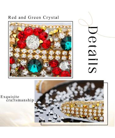 Flayem Rhinestone Red Headband Crystal crown Headband Padded Wide Baroque Hair Band Hoop Gorgeous Hair Accessories for Women and Girls (Red Green) - Buy Online on GoSupps.com