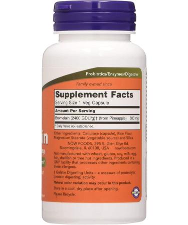 Now Foods Bromelain 500 mg - 60 Veg Capsules for Digestive Health - Buy Online on GoSupps.com