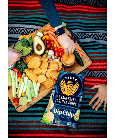 Siete Grain-Free Tortilla Chips 5oz (Pack of 3) - Gluten-Free, Whole30, Paleo, Vegan, Non-GMO - Salted Dip Chips - Buy Online on GoSupps.com