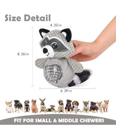 Wookiwuki Dog Toys for Small & Medium Breeds - Cute Raccoon Shape Soft Squeaker & Crinkle Tail - Fun Puzzle Toys for Puppies - Buy Online on GoSupps.com