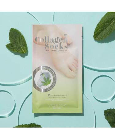 VOESH Collagen Socks - Moisturizing Spa Pedicure Treatment for Dry Feet, Cracked Heel Repair - Vegan 4pk with Seed Oil - Buy Online on GoSupps.com