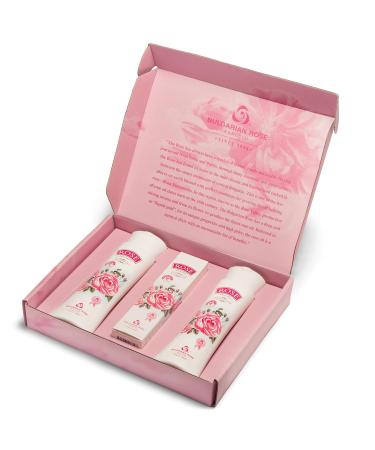 Bulgarian Rose Oil Moisturizing Body Care Set - Natural Rose Lotion Wash & Hand Cream - Perfect Gift for Relaxation - Buy Online on GoSupps.com