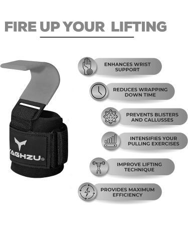 YAGHZU Weight Lifting Hooks for Men and Women - Heavy Duty Straps for Powerlifting & Deadlifts | Padded Wrist Support & Lifting Grips - Grey - Buy Online on GoSupps.com