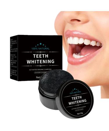 Natural activated carbon tooth white powder 100% natural coconut coal tooth white kit tooth whereabouts cleaning powder fast stain removal fluoride -free polishing fresh breath (1 piece)