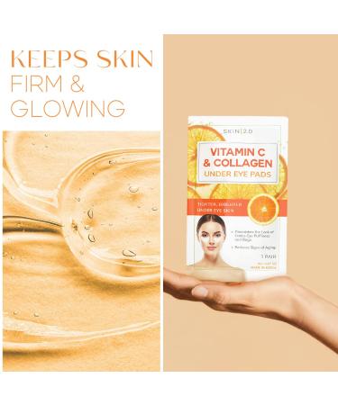 Vitamin C & Collagen Under Eye Patches - Brighten Dark Circles Firm & Tighten Skin - Anti-Aging Pads - Cruelty-Free Korean Skincare - 5 Pairs - Buy Online on GoSupps.com