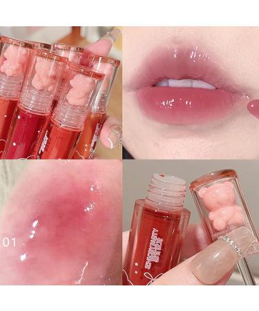 6Pcs Bear Lip Glaze Jelly Lipstick | Cute Moisturizing Lip Stain & Plumping Gloss | Long Lasting Waterproof Cheek Rouge Tint | International Shipping Available - Buy Online on GoSupps.com