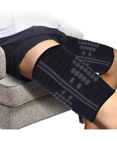Fadcaer Thigh Compression Sleeve 2PCS - Hamstring Support Wrap for Men and Women - Prevent Muscle Strain and Injuries - Size M - Buy Online on GoSupps.com