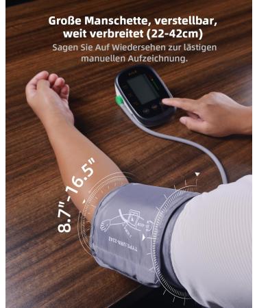 Aile Blood Pressure Monitor - Automatic Upper Arm Device with Large Cuff (22-42cm) 2x99 Memory Easy to Use Home Use | International Shipping - Buy Online on GoSupps.com