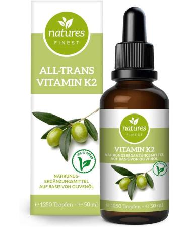 Vitamin K2 Drops - High Dose MK-7 Menaquinone | Natures Finest | 50ml Liquid for Daily Health | Made in Germany - Buy Online on GoSupps.com