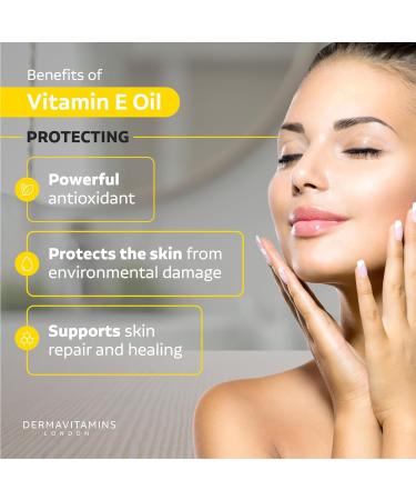 Dermavitamins 100% Natural Vitamin E Oil - 10ml | Pure & Organic Skincare Solution - Buy Online on GoSupps.com