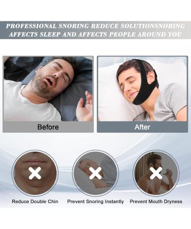 Adjustable Anti Snoring Chin Strap for Sleep Apnea - Breathable Cpap Chin Strap for Men and Women - Effective Snoring Solution in Black - Buy Online on GoSupps.com