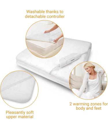 Medisana HU 662 Heat Under Bed Mattress Heater - 150x80 cm 6 Temperature Levels Overheat Protection Washable Automatic Switch-Off - Perfect for All Mattresses - Buy Online on GoSupps.com