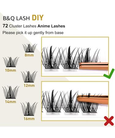 Buy BQ Lash Single Eyelash Clusters - 72 Colored DIY Extensions (B31 D-16mm) - Home Eyelash Kits & Black Eyelashes - Buy Online on GoSupps.com