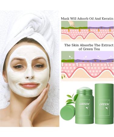 Natural Green Tea Mask Stick for All Skin Types - Purifying Clay Mask for Oil Control Acne & Blackhead Treatment - Unisex Skincare - Buy Online on GoSupps.com