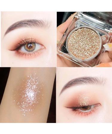 Daeuwiutr Brown Metallic Glitter Eyeshadow Palette - Waterproof Smudge Proof Shimmer Primer for Highlight and Shadow Eye Makeup (Champagne Gold + Brown Metallic Glitter 10) - Buy Online on GoSupps.com