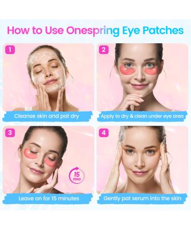 Onespring Under Eye Patches (24 Pairs) - Collagen Eye Masks for Wrinkles, Puffy Eyes, Dark Circles - Beauty & Personal Care - 24 Count Pack - Buy Online on GoSupps.com
