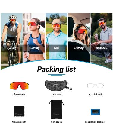 WILSKYER Polarized Cycling Sunglasses for Men Women - Black Frame Red Lens - Buy Online on GoSupps.com