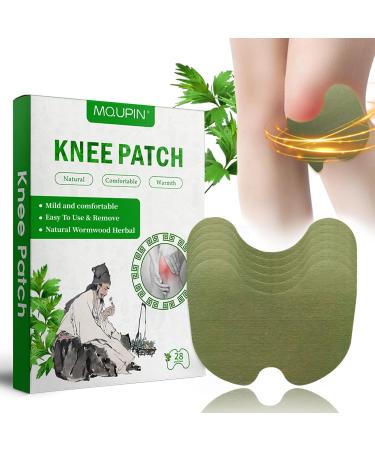 MQUPIN Knee Pain Relief Patch 28 Pcs Pain Relief Patches Wormwood Pain Relief Patches for Knee Back Neck Shoulder Inflammation and Muscle Soreness