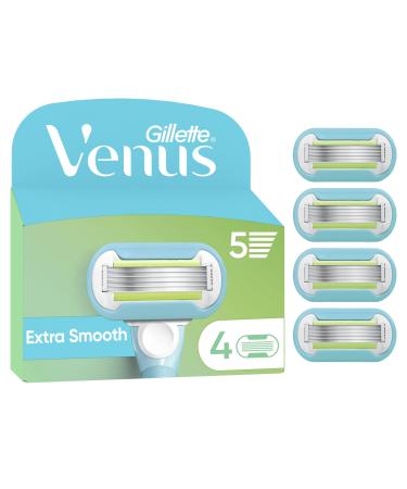 Gillette Venus Lubrastrip 4-Pack Extra Smooth Razor Blades for Women with a Touch of Avocado Oils to Protect Skin