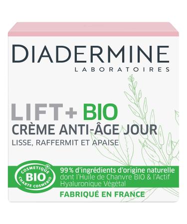 Diadermine - Lift+ Bio - Anti-Aging Day Face Cream - Smoothes, Firms and Soothes - 99% ingredients of natural origin - Face Care - Anti-Aging Care - Certified ORGANIC - 50 ml Jar
