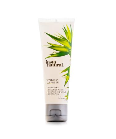 InstaNatural Vitamin C Face Wash  Anti Aging Face Wash and Exfoliating Face Wash with Aloe Vera and Green Tea Extract  Vitamin C Cleanser  Travel Size