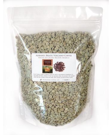 Brazil Adrano Volcano Coffee, Green Unroasted Coffee Beans (3 LB) 3 Pound (Pack of 1)
