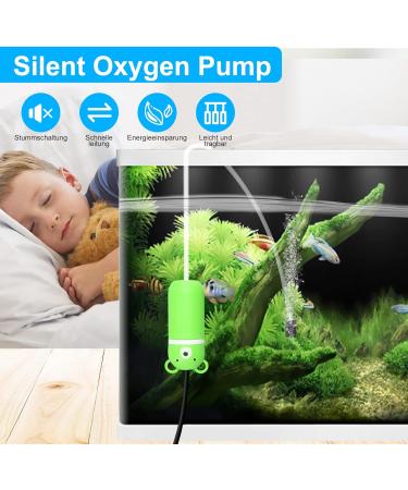 Quiet USB Air Pump for Aquariums - Mini Portable Oxygen Pump with 1.5m Cable & Accessories - Grass Green - Buy Online on GoSupps.com