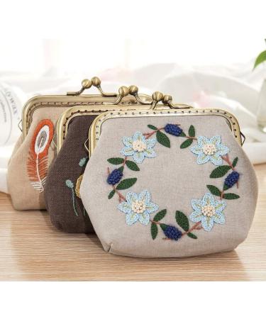 MITUKIYOUNG Embroidery Coin Purse Kit for Beginners - Birds Pattern DIY Wallet/Purse with Hoops & Tools - Buy Online on GoSupps.com