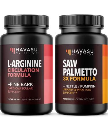 HAVASU NUTRITION French Maritime Pine Bark Extract Capsules (30 Servings) & Pumpkin Seed Oil with Saw Palmetto for Men (60 Servings)