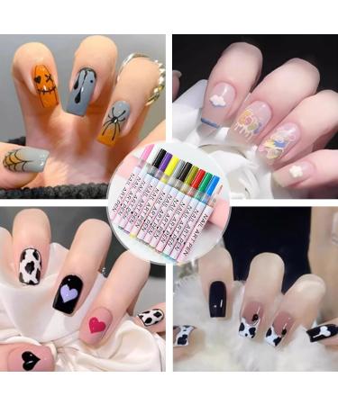 12 Color Nail Art Pens Set 3D Nail Art Drawing Pen Quick Drying Nail Polish Pen DIY Nail Pens Gel Polish for Painting Graffiti Nail Dotting Pen Nail Art Accessories Manicure Drawing Tools(0.7mm) - Buy Online on GoSupps.com