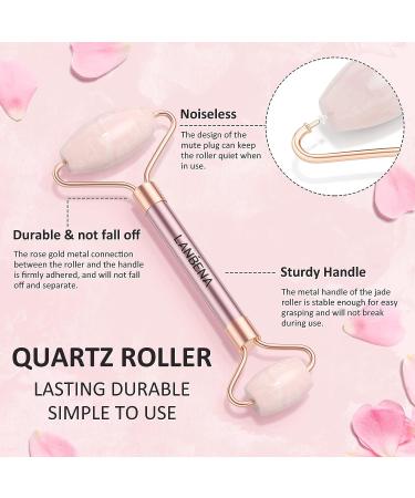LANBENA 2 in 1 Jade Roller & Rosehip Oil Set for Face, Eye, Neck - Natural Rose Quartz Jade Roller Massager with Pure Rosehip Seed Oil for Wrinkle & Dark Circle Reduction - Buy Online on GoSupps.com