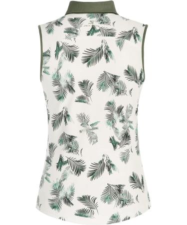 JACK SMITH Women's Sleeveless Golf Polo Shirt - Floral Print, Quick Dry, Sun Protection Tank Top - Green Leaf, XL - Buy Online on GoSupps.com