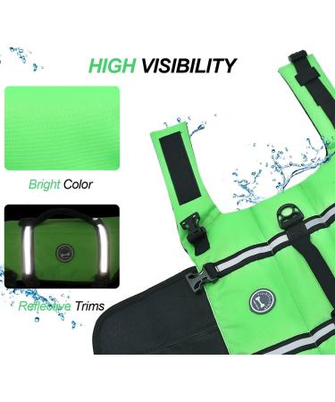 Buy Vivaglory Ripstop Dog Rescue Vest - Enhanced Buoyancy & Visibility for Small to Medium Dogs (Neon Green M: 53-63cm) - Buy Online on GoSupps.com