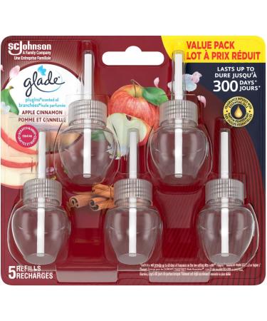 Glade PlugIns Air Freshener Refill Scented and Essential Oils for Bathroom and Home Fragrance Apple Cinnamon 5 Count - Buy Online on GoSupps.com